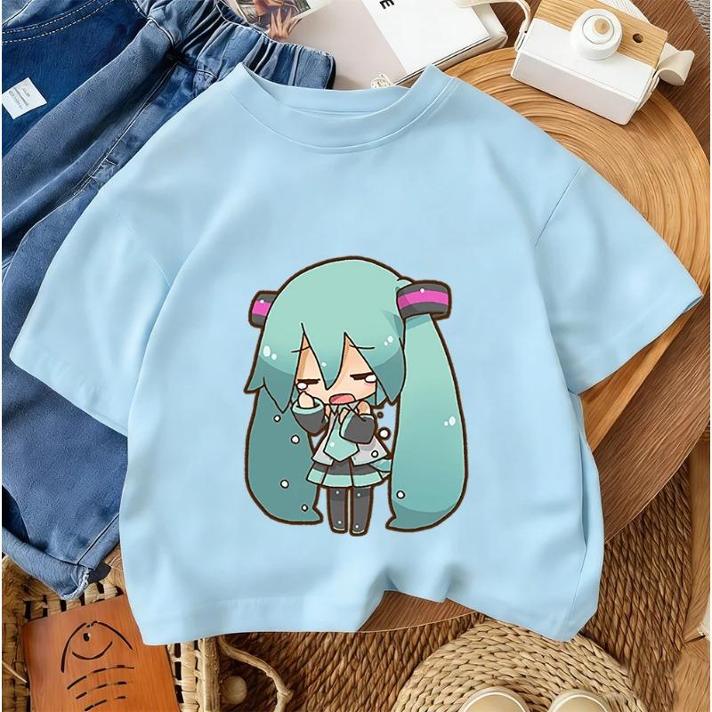 2026 Summer Trend Streetwear Top Children’s Fashion T-Shirt Hatsune Miku Casual Style