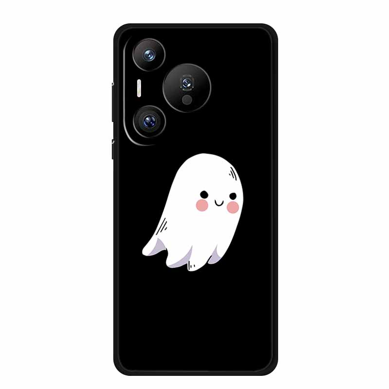 Black Silicone Case For Huawei Pura 70 Pro Case Cartoon Cat Soft Back Cover For Honor 400 Pro 5G Phone Case 400Pro Coque Funda