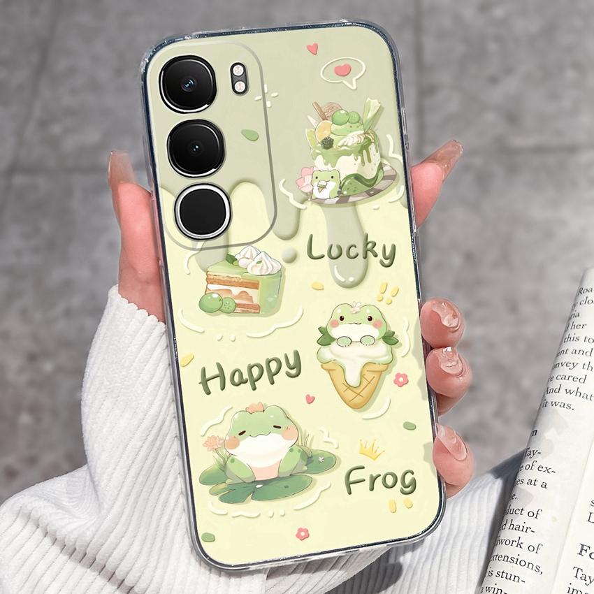 Cute Casing For Vivo Y19s Y19 Y17s Y17 Y16 Y15 Y13 Y12 Y11 Phone Covers Cute Penguin Frog Housing Clear TPU Non Slip Silicone Soft Shell For Vivo Case