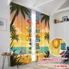 2pcs 2D flat printing Scene Curtains Beach Signpost Life Polyester Without Electricity Seasonal Party & Holiday Decor for Booths