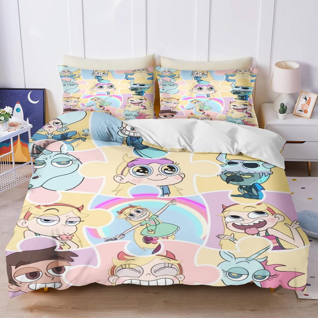 Star Butterfly Home Bedroom Comforte Nordic polyester material, suitable for children and adults, 3-piece set