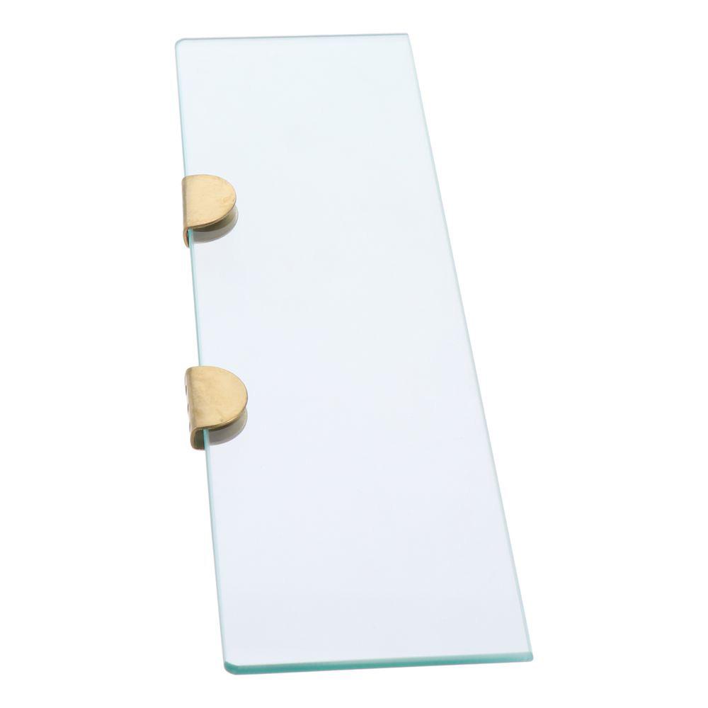 Gold Glass Shelf Glass Wall Mount Tempered Glass Shower Storage  Indoor