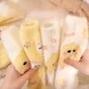Small Yellow Duck Socks Women'S Mid-Calf Autumn Winter Cute Kawaii Fluffy Mink Velvet Home Floor Coral Velvet Sleeping Socks