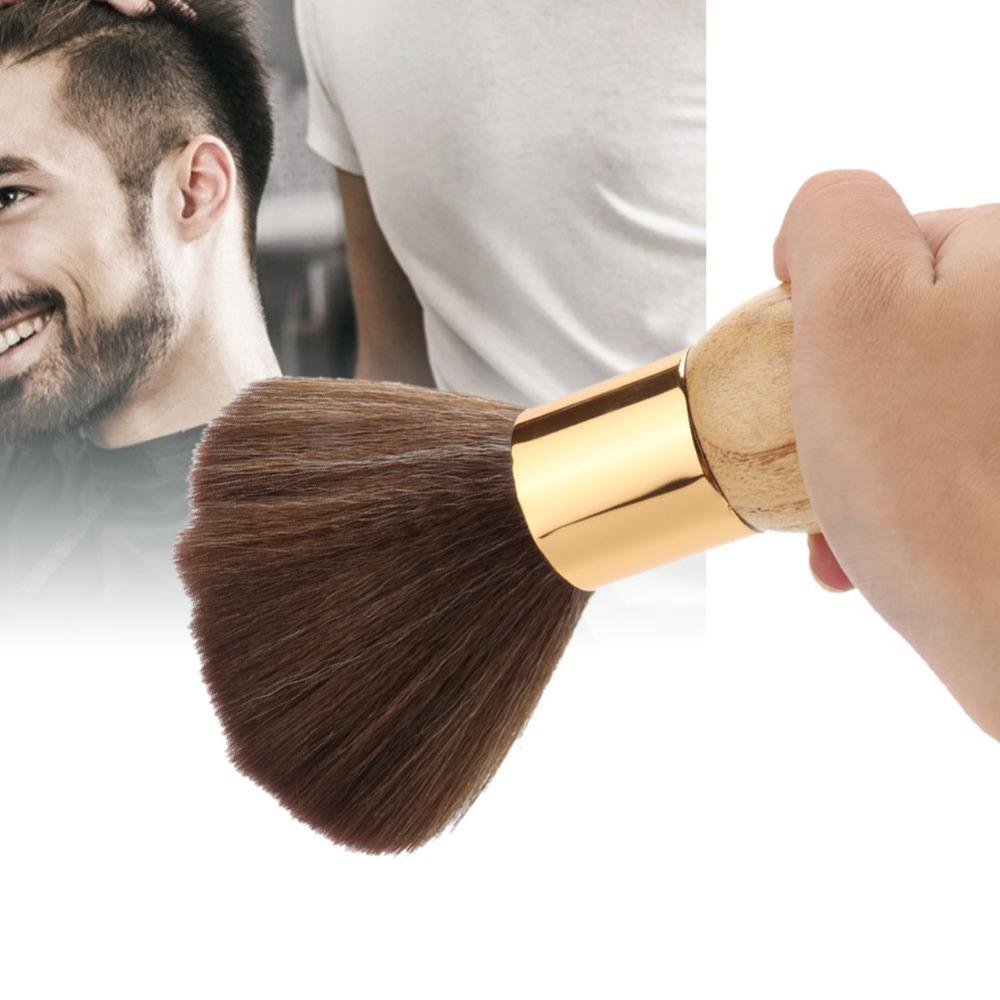 Wooden Handle Face Duster Brush Soft Cleaning Hairbrush Barber Neck Duster Barber Use