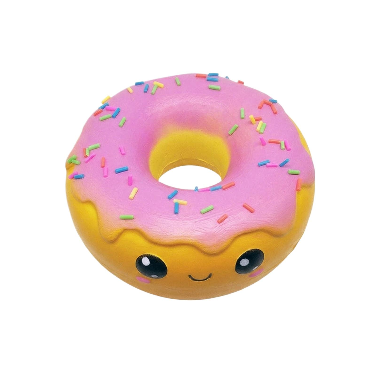

Squishy Donut Toy Soft Slow Rising PU Foam Stress Relief Squeeze Toy with Sprinkles Texture and Cute Face Design for Kids and Adults One Size