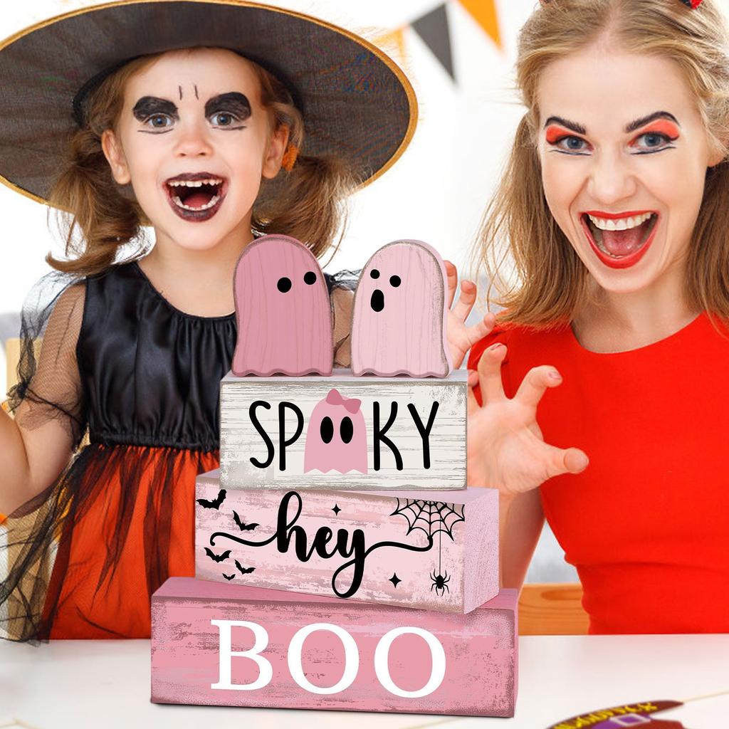 Halloween Desktop Ornaments, Festive Atmosphere, Home Decor, Wooden Ornaments