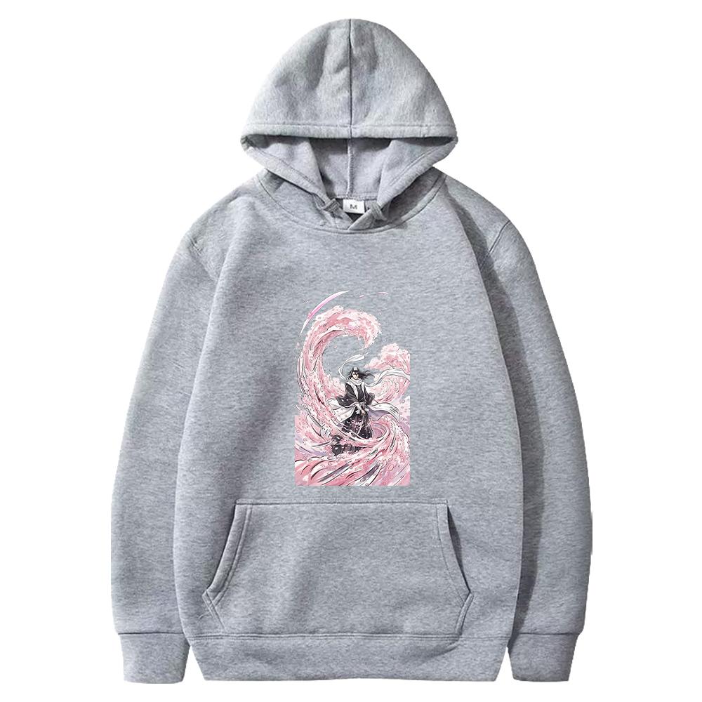 Japanese Anime BLEACH Hoodie Kuchiki Byakuya Printed Sweatshirt Men Women Clothing Long Sleeve Fleece Hooded Male Streetwear