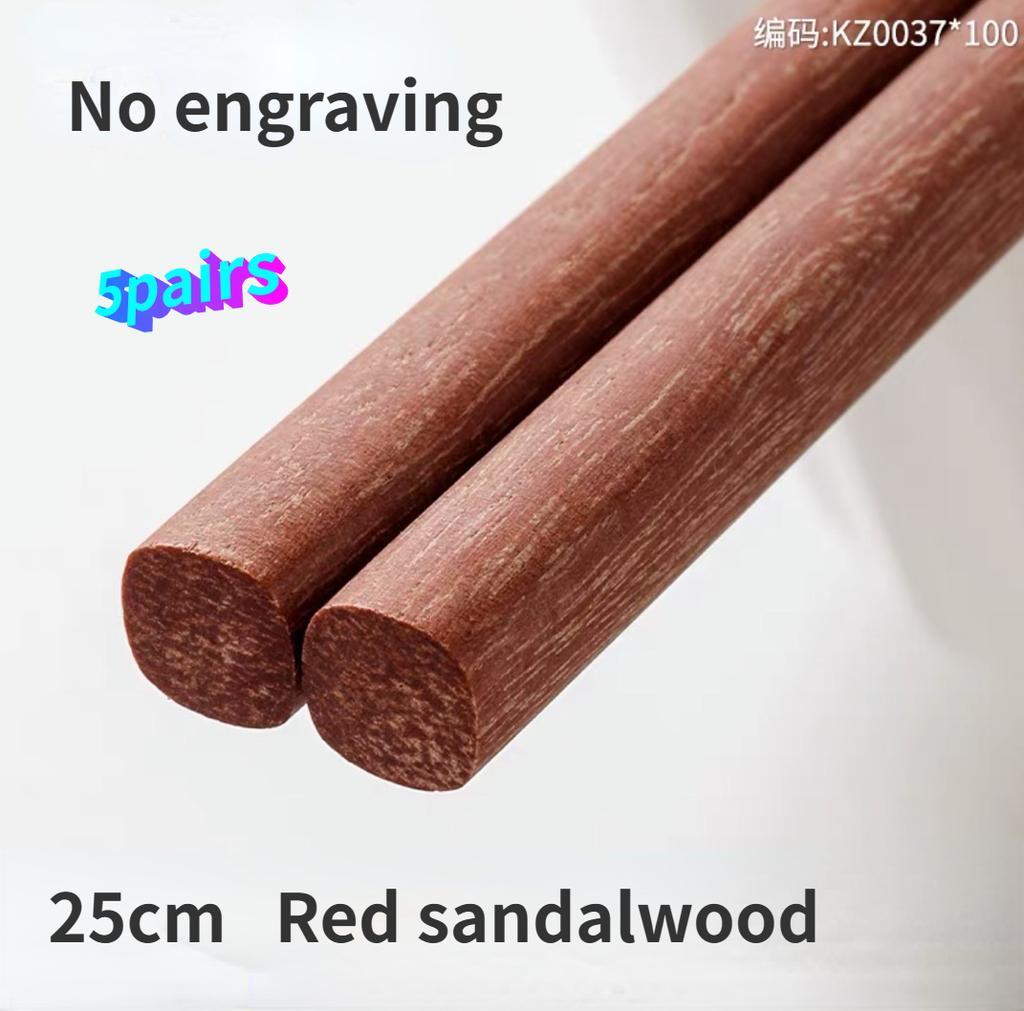 Huishoudelijk Eenvoudig Gegraveerd Massief Houten Eetstokjes Zonder Verf en Was Rood Sandelhout Eetgerei Antislip Antibacterieel Anti-schimmel