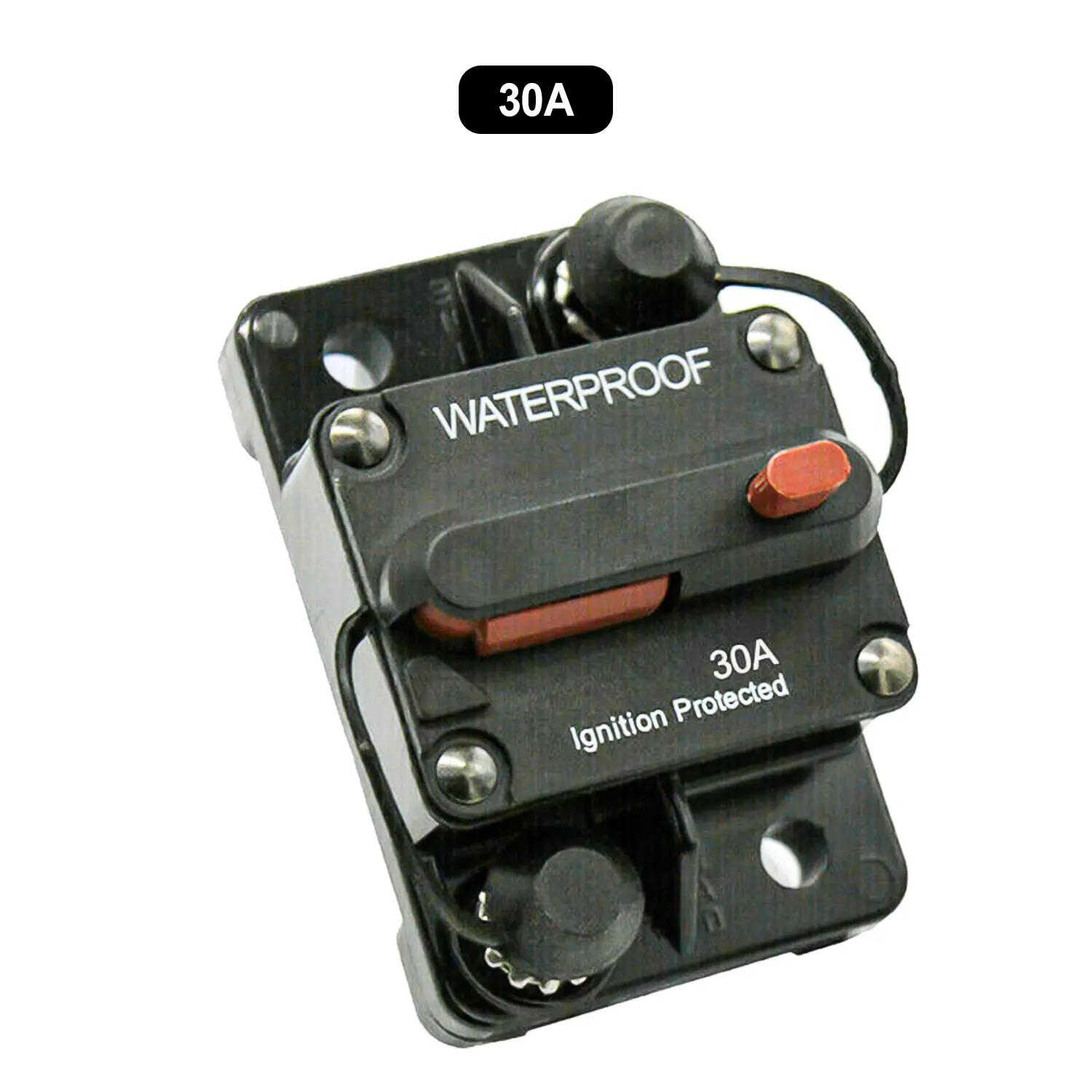 

Автоматический выключатель AMP 30/40/50A, двойной аккумулятор, IP67, водонепроницаемый, 12 В, 24 В, ручной сброс, автомобильный автоматический выключатель