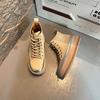thick-soled high-top little white shoes for women's spring new casual heightening retro board shoes versatile design shoes for women