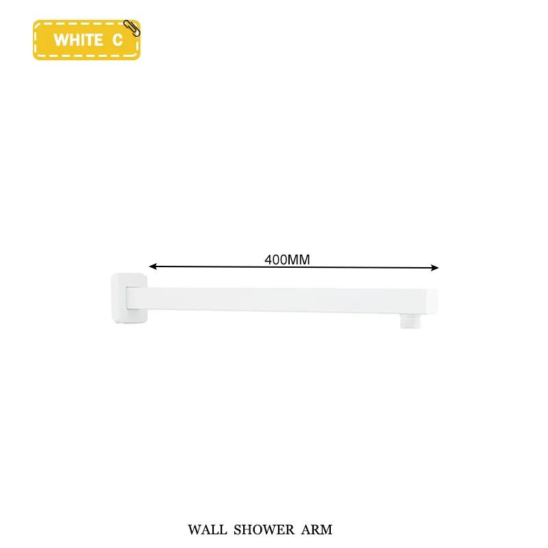 Black G1/2 Round/Square Shower Arm Bathroom Stainless Steel Ceiling Wall Mount Fixed Shower Bracket Faucet Replacement Parts