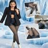 Women's Winter Warm Tights, High-Waisted Fleece-Lined Leggings, Flight Attendant Gray Sheer Thick Thermal Leggings, Slimming Full-Length Socks