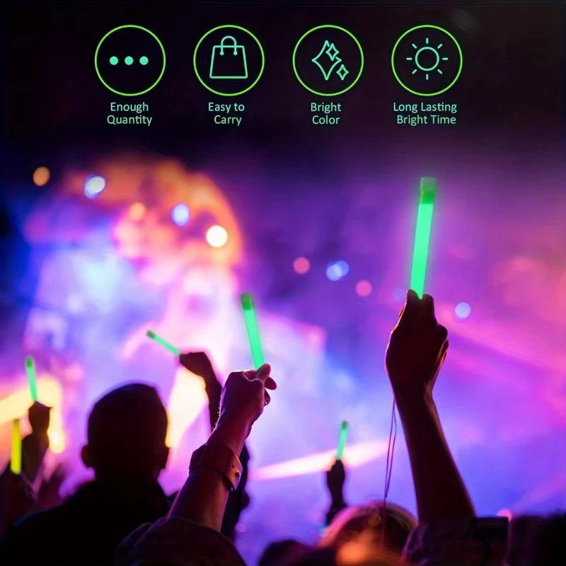 Top-quality LED Glow Stick with Hook 6 Inch Fluorescence Light Glow Sticks for Hiking Camping Outdoor Concert Party Light