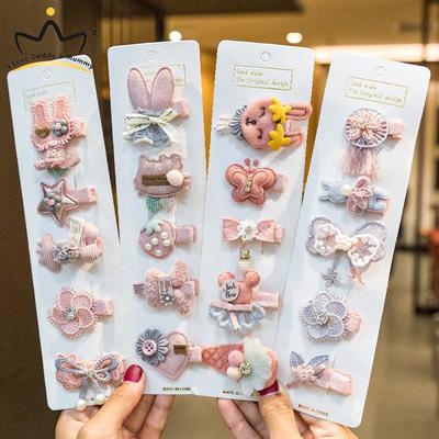 5 pçs/set bebê menina grampos de cabelo dos desenhos animados coelho arcos crianças grampos de cabelo rendas princesa flor crianças presilhas acessórios para o cabelo do bebê