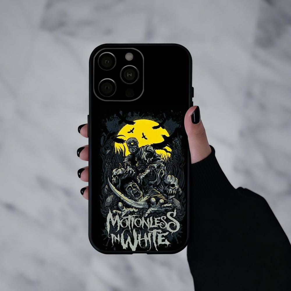 M-Motionless in W-White Band  Phone Case For iPhone 17pro, 16,15,14,13,12,11 X XR Plus,Others Soft Black Cover