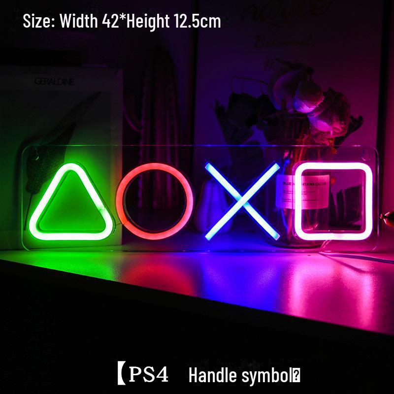 

Светодиодная неоновая подсветка с логотипом и акриловой панелью для декора игровой комнаты PS4 controller symbol