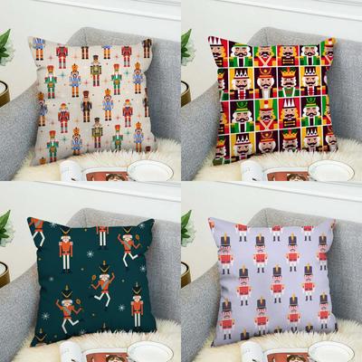 Nutcracker Soldier Pillow Case For Car Sofa Decorative Home Doublesided Print Plush Square Throw Pillow Cushion Cover