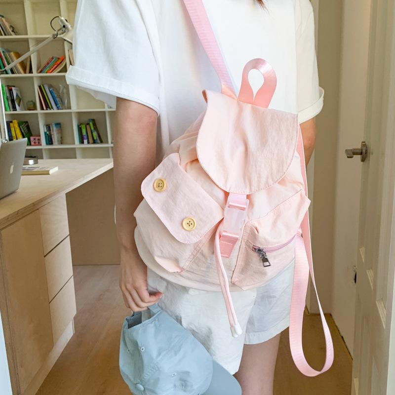 Student Class Backpack Women's 2025 Summer Korean Edition Fashion Casual Small Backpack Niche Canvas Flip Backpack