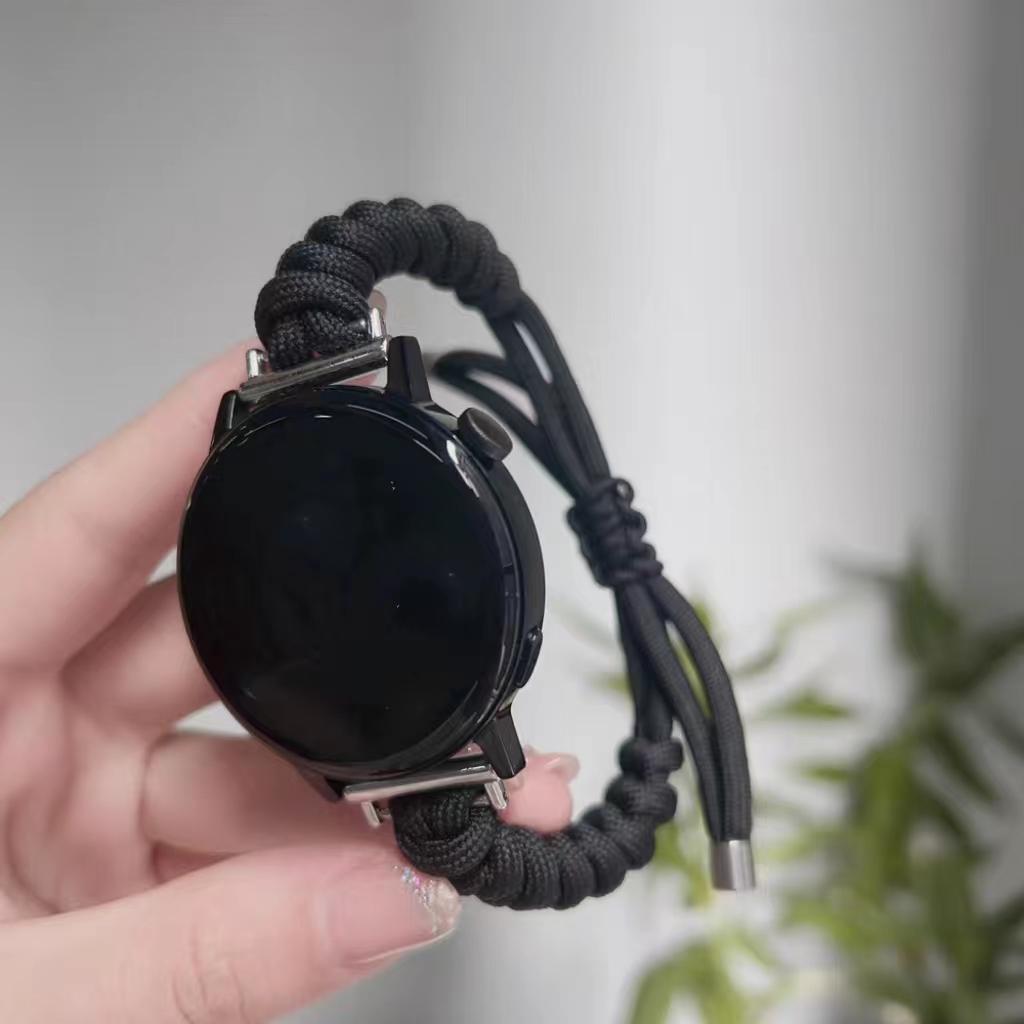 

Ремінець Correa для Samsung Galaxy Watch 7 FE 5 Pro 4 6 classic 44мм - 40мм Спортивний браслет із плетеного нейлону ремінець Galaxy Watch 7 watch 4 classic 46mm чорний