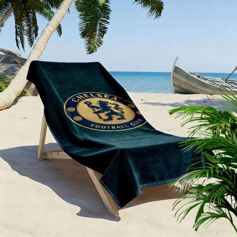 Chelsea F Print Beach Towel, Large Soft Quick Dry Towel for Beach Camping Swimming