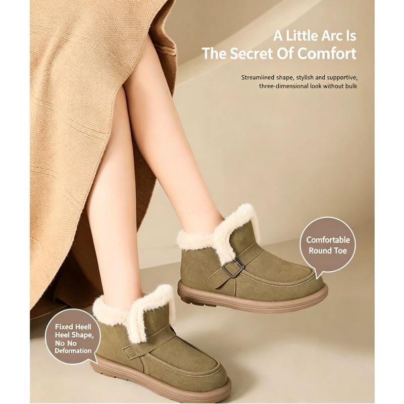 Snow Boots Korean Version Women's Winter New Item with Plush and Thick Cotton Boots Warm Flat Bottomed Soft Soled Women's Cotton Shoes