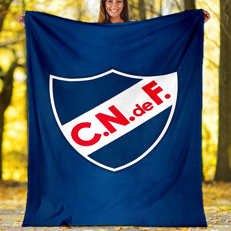 1pc Club Nacional de Football Theme Blanket - Digital Print, Polyester, Cozy for All Seasons, Perfect for Outdoor, and Travel