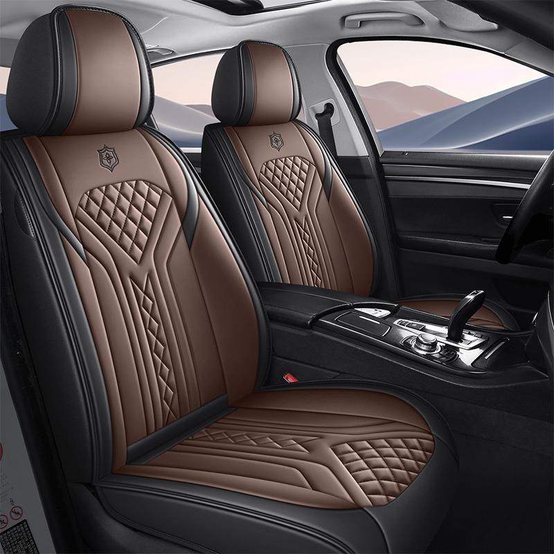 2pcs Universal Front Car Seat Covers, Premium  Napa Leather Comfortable & Durable for All Seasons Fits Most Vehicle Models