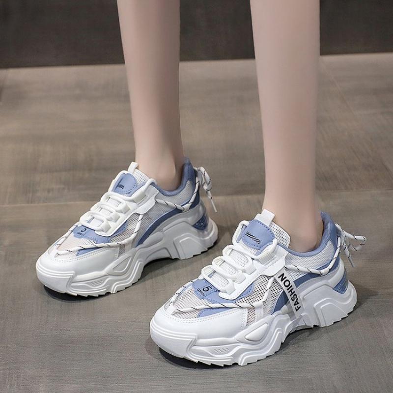 New Women'S Retro Platform Sneakers - Mesh  Dad Shoes With Chunky Sole, Fashion Casual Sports Shoes For Spring/Fall