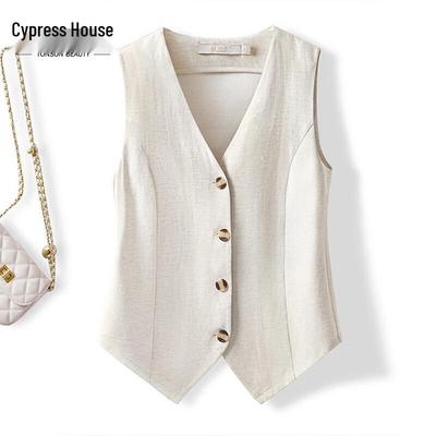 Women's V-Neck Single-Breasted Layered Vest
