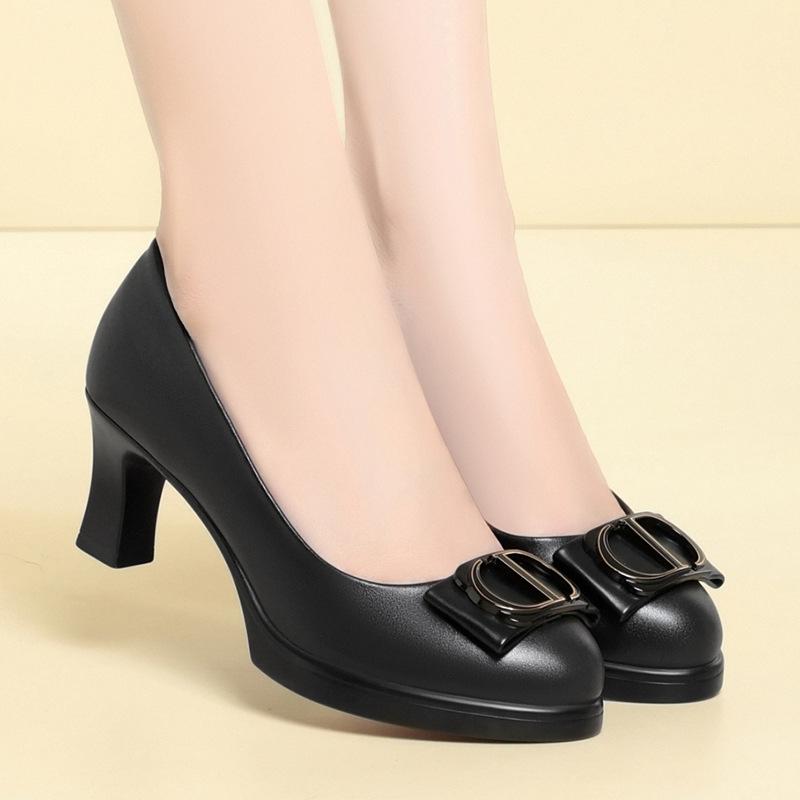 Cheongsam Shoes For Women With Wide-Leg Pants Shoes Single Shoes Catwalk High Heels Without Tiring Feet Women's Leather Shoes
