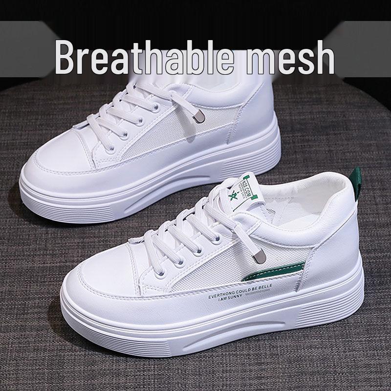 Women's Invisible Lift White Slip-On Shoes - Thick-Soled, Versatile for Spring and Autumn