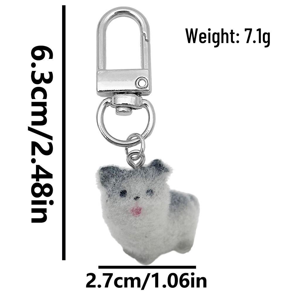 Resin Cartoon Animal Keychain: Puppy, Bichon, Border Collie, Teddy, Rabbit