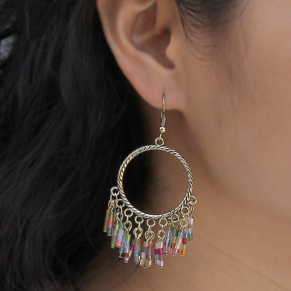 Ethnic Modern Alloy Jewelry With Geometric Shape And Embellished Crystals