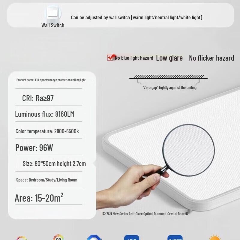 Pailide Ultra-thin Full Spectrum LED Ceiling Light