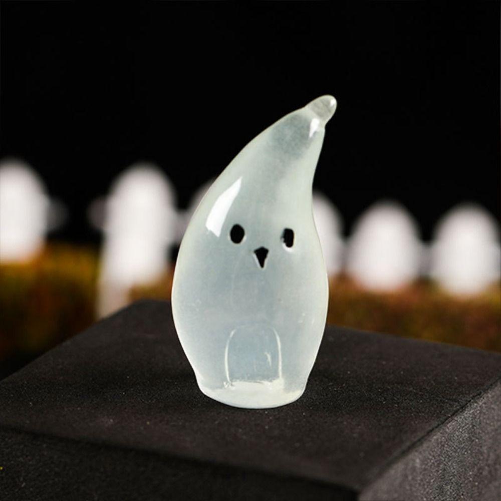 8pcs Cartoon Halloween Luminous Ghost Figurines Halloween Pumpkin Ghost Decor  Bar Home Decor