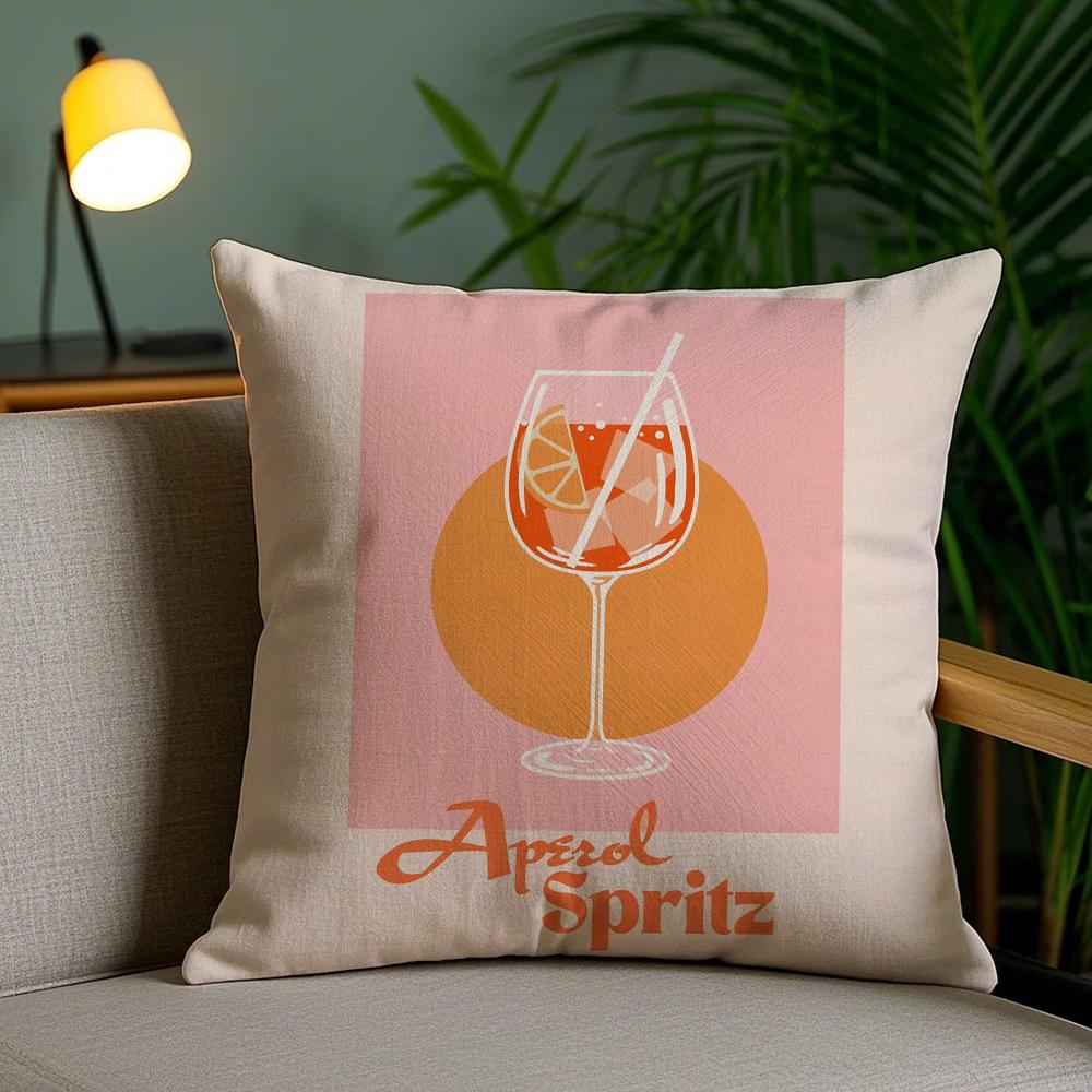 Federa per Cuscino Aperol Spritz Classico Morbido Peluche Corto Stampa Double-Sided Decorazione per la Casa Federa Lavabile in Lavatrice Regalo