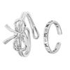 2Pcs Women Open Rings Set Vintage Bowknot Rings Stackable Thumb Knuckle Rings Adjustable Open Rings Set