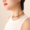 European Style Colorful Cubic Zirconia Jewelry Set with Diamond-Studded Necklace, Light Luxury Bracelet, and Exquisite Earrings