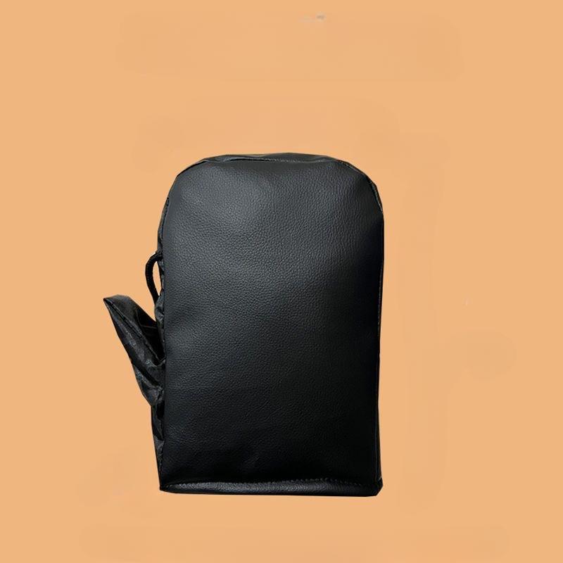 Winter Electric Bike Gloves, Warm and Thick Handle Cover, Rain and Wind Resistant Motorcycle PU Leather Hand Cover, Cotton Handle Cover