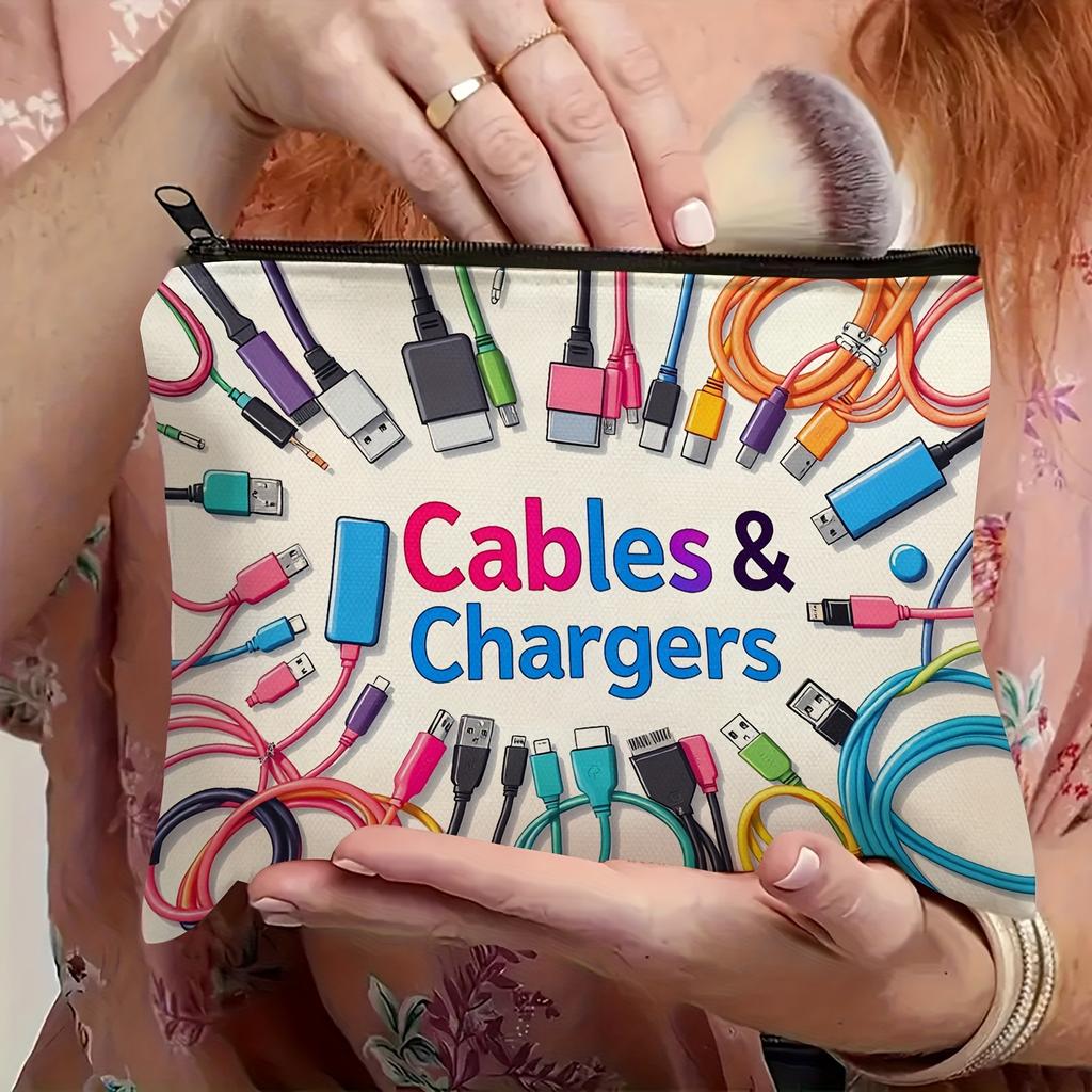 Colorful Cable Charger Storage Bag Versatile Travel Bag Organizer Electronics Cable Organizer Storage Bag with Zipper Closure