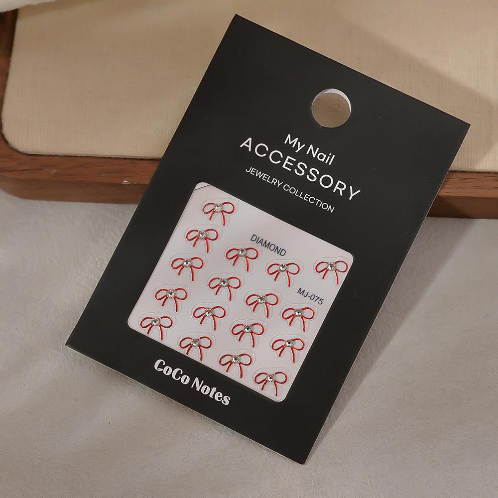 K9 Diamond Bow Nail Stickers: Exquisite, Waterproof, Adhesive, and Perfect for DIY Nail Art.