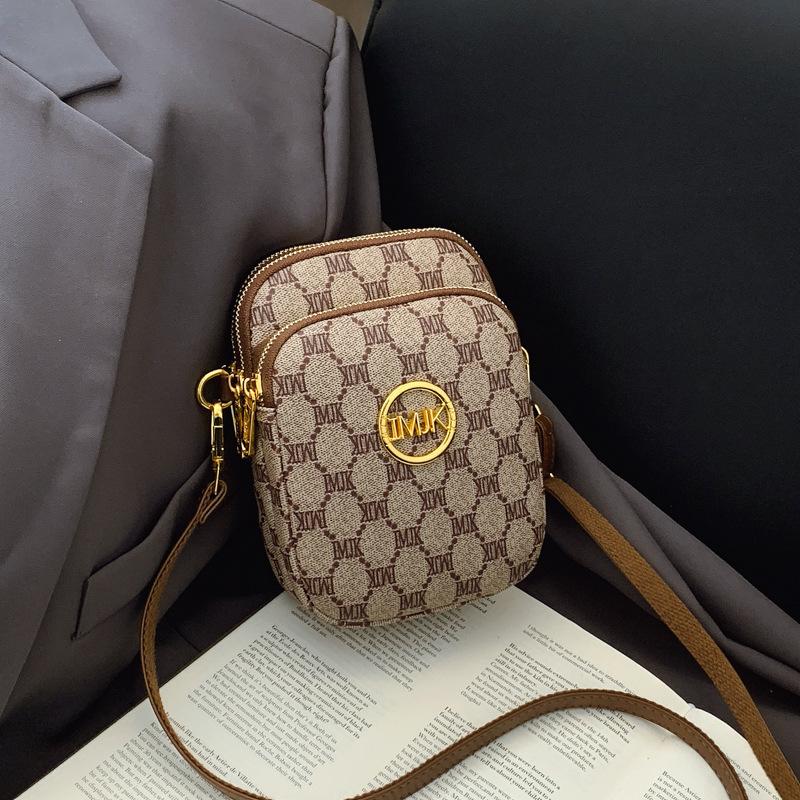 New Fashion Messenger Small Bag Retro Printed Women's Shoulder Bag Trendy Women's Breast Bag Trendy Mobile Phone Bag