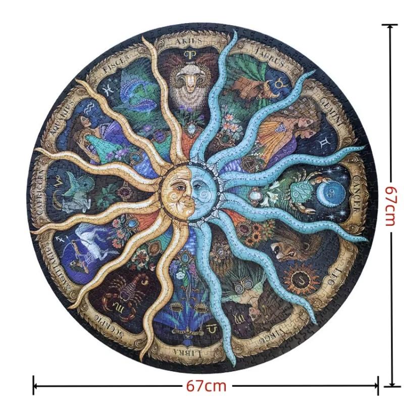 1000 Pcs Earth Puzzle Moon Puzzle And Twelve Constellations Puzzle Creative Stress Relieving Adult And Child Toy Birthday Gifts