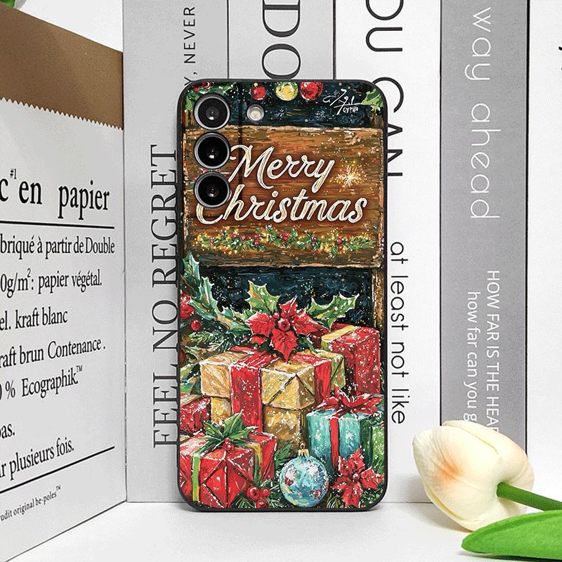Artistic Merry Christmas Tree Gifts Pattern Phone Case for OPPO Reno 13 12 F 11 10 Pro Plus A58 A79 Find X5 X3 Lite X8 X7 Covers