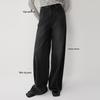 ELLE Women's French Style Black Wide-Leg Jeans
