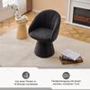 067 Modern Upholstered Fabric Dining Chair with Round Back, Armless Designer Chair, Dining Room Kitchen Living Room Bedroom, Set of 1 - Gray