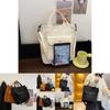 Minimalist Japanese Style Canvas Shoulder Bag For College Students With Zipper Closure