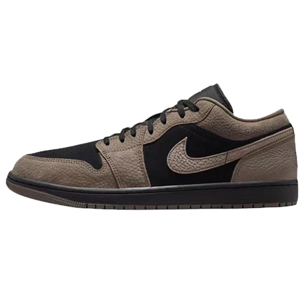 Jordan Air Jordan 1 Abrasion Resistant Low Top Vintage Basketball Shoes Unisex Black Brown 553558-093 (Team205-)