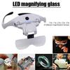 Head Mounted Optical Magnifier Eyeglasses Large Capacity Battery LED Hands Free Magnifying Glass Interchangeable Lenses Portable