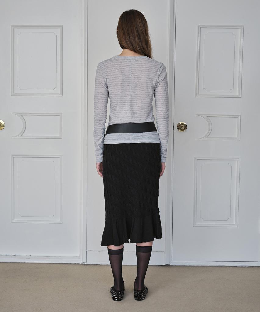 Simeteuligpeosenteu Cable Knit Skirt / Black